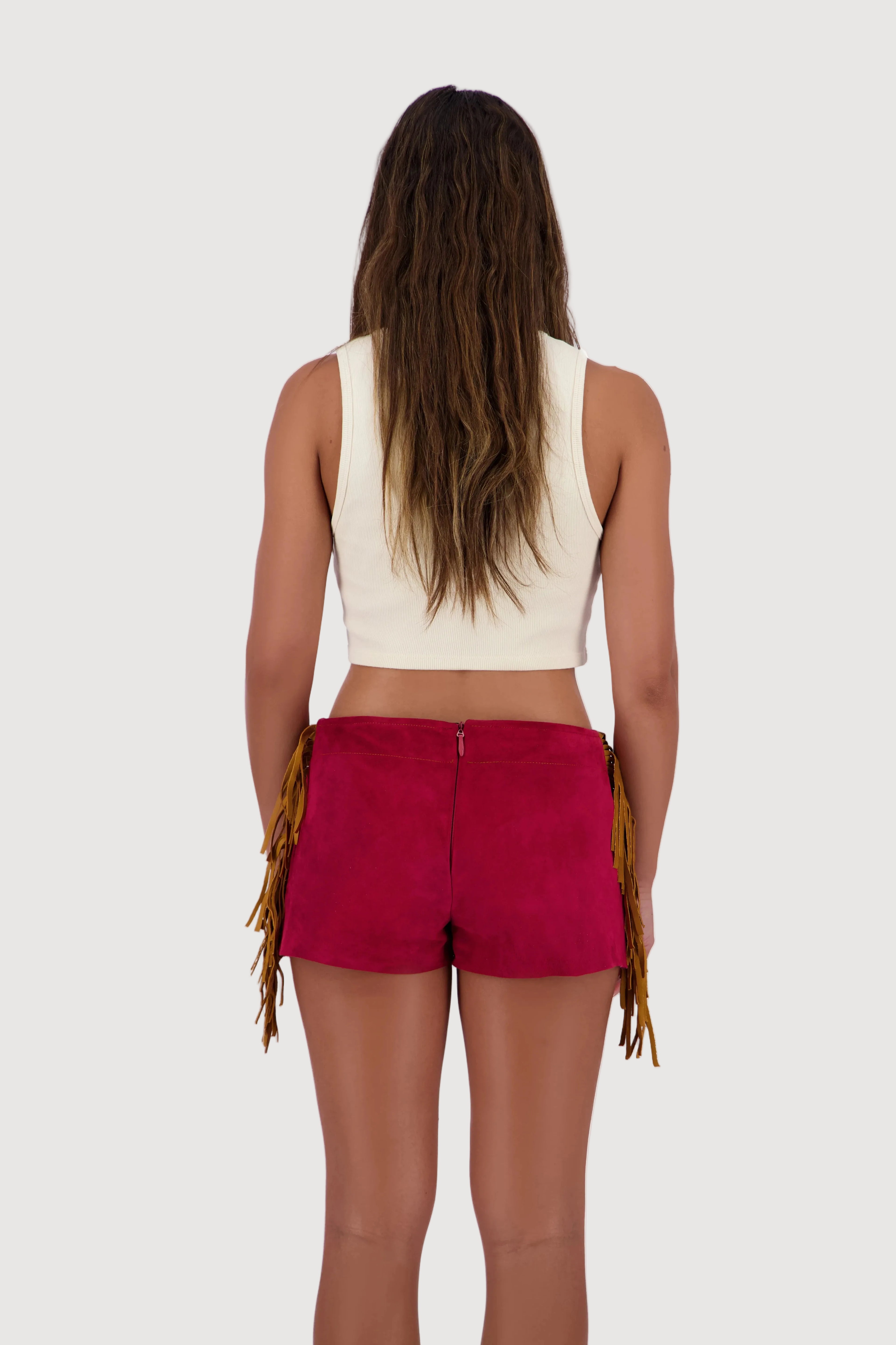 Desert Rose Fringe Mini Shorts