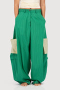 Pea Green Pocket Barrel Pants