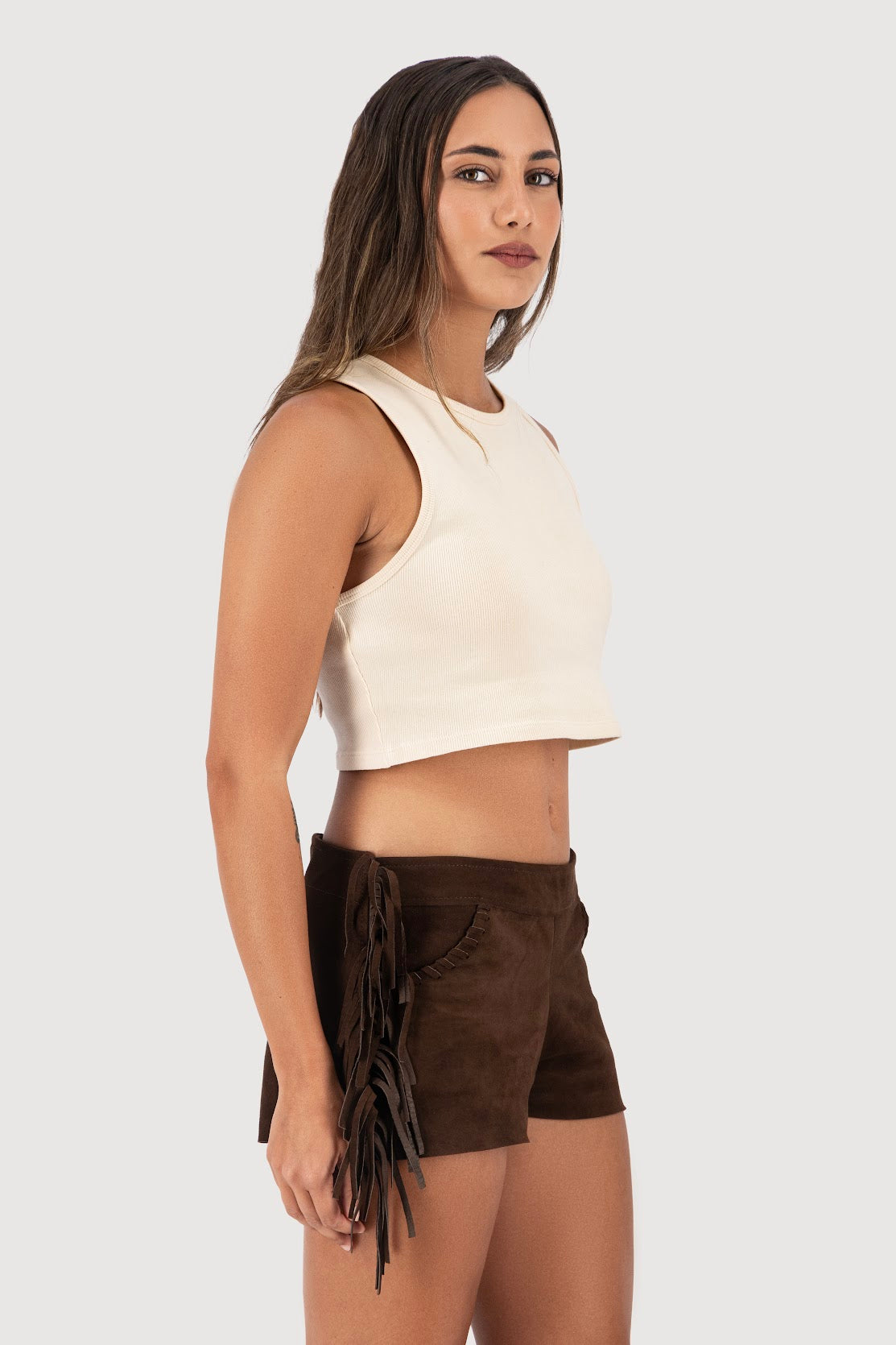 Saddle Fringe Mini Shorts