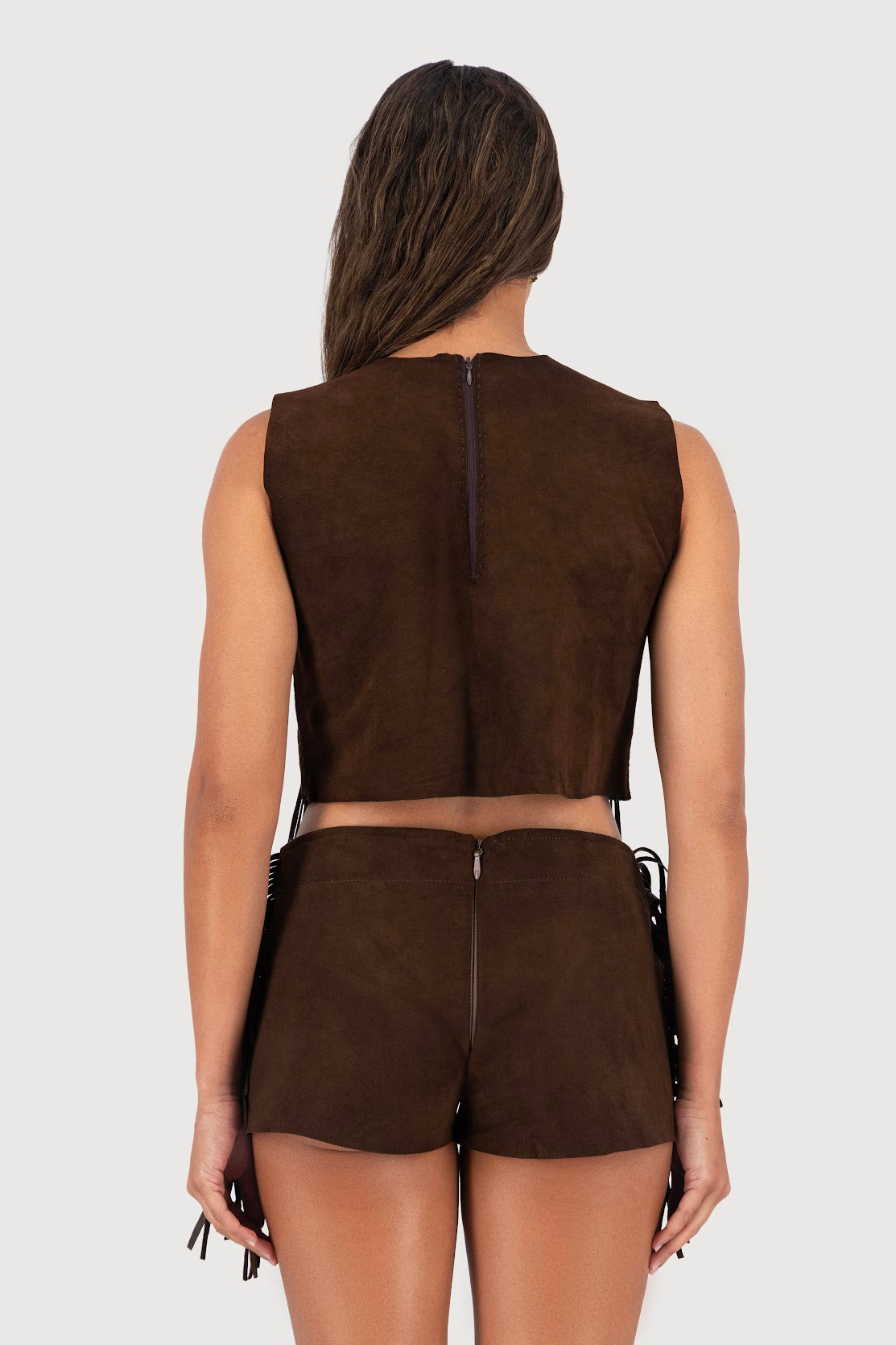 Saddle Hand-Woven Suede Fringe Top