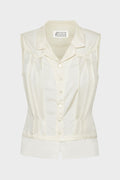 Ochre Hand-Woven Suede Fringe Top