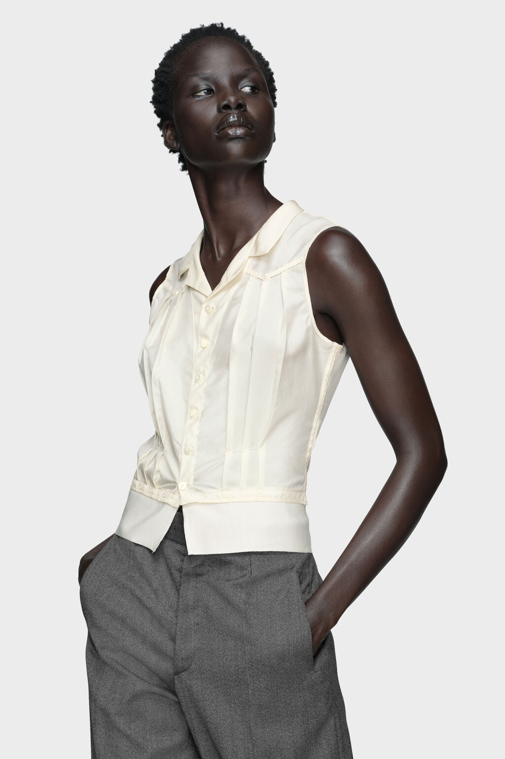 Ochre Hand-Woven Suede Fringe Top